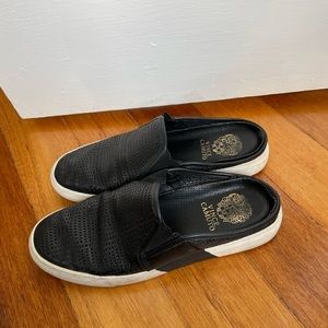 Vince Camuto Perforated Black Slides